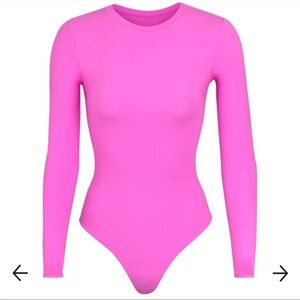 Skims Neon Orchid Long Sleeve Bodysuit
